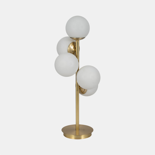 51214-01#Glass 26" Frosted Globe Table Lamp, Gold