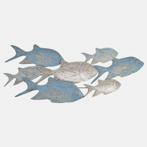 18072#Metal 42" School Of Fish Wall Decor Wb