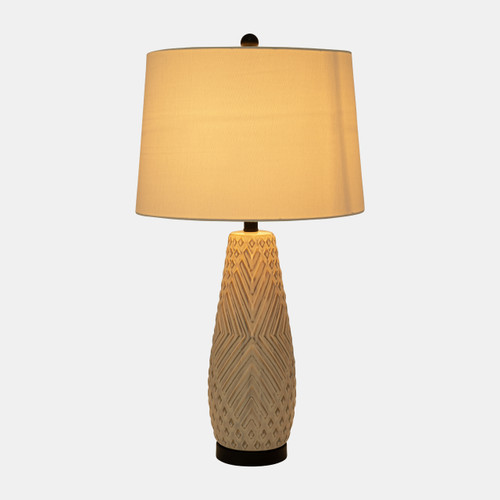 51234#Ceramic 30" Textured Table Lamp, Ivory