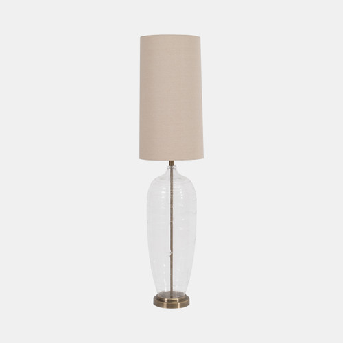 51241#Glass 50" Bottle Table Lamp, Clear