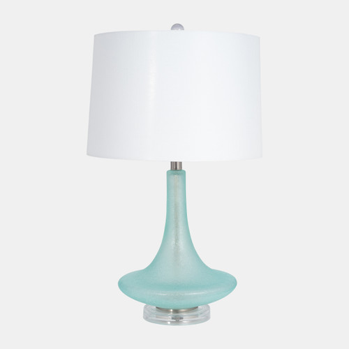 51248#Glass 26"  Table Lamp, Green