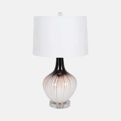 51250#Glass 26" 2-tone Bottle Table Lamp, White