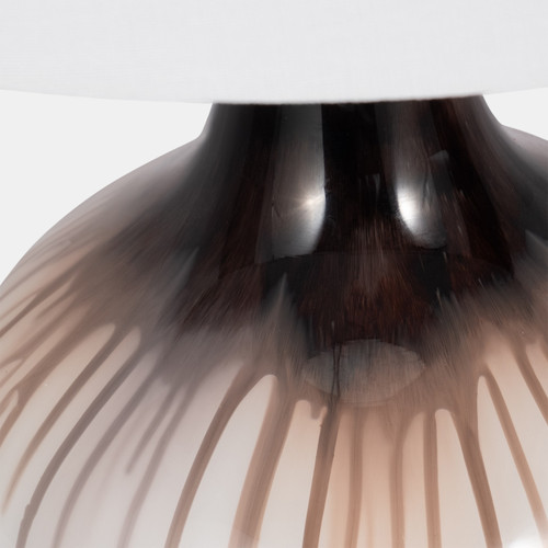 51250#Glass 26" 2-tone Bottle Table Lamp, White