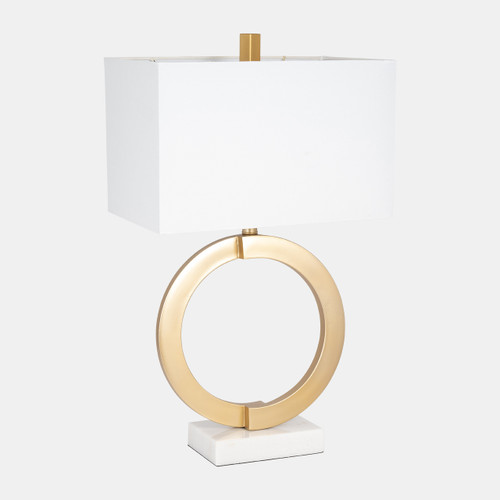 51256#Metal 27"  Table Lamp, Gold/white
