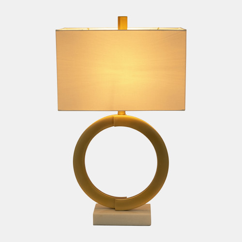 51256#Metal 27"  Table Lamp, Gold/white