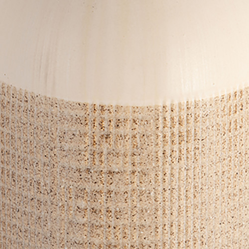 17366-05#Cer, 16" 2-tone Vase, White/tan