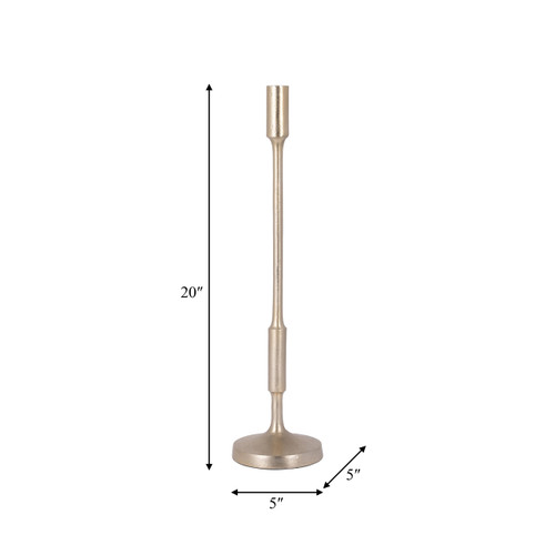 16976-04#Metal, 20"h Taper Candle Holder, Champagne