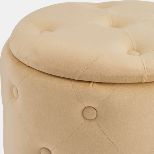 18093-03#S/2 14/17"  Tufted Storage Ottoman, Nude