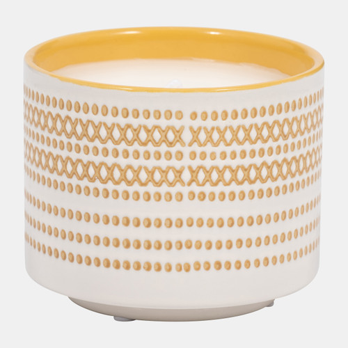 80201-01#5" 15oz X Dots Citro Candle, Yellow