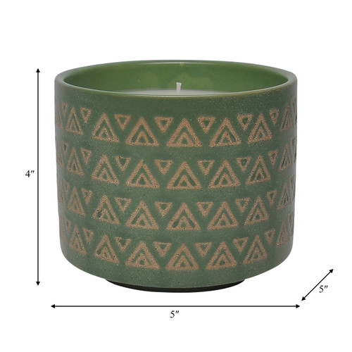 80222#5" 15oz Aztec Citro Candle, Green