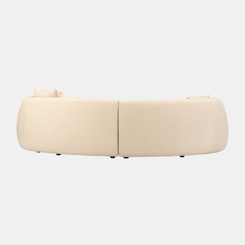 18096-01# 4-seat Curved Sofa, Ivory/beige 2boxes