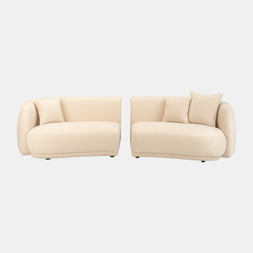 18096-01# 4-seat Curved Sofa, Ivory/beige 2boxes