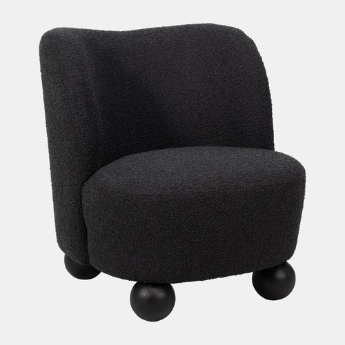 18100-01#Ball-foot Accent Chair, Black