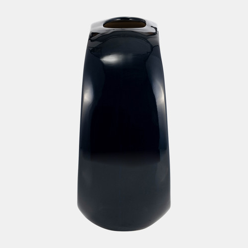 15861-04#11"h Oval Vase, Navy Blue