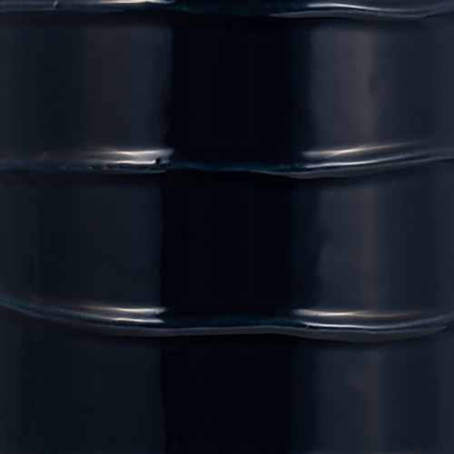 17918-05#Cer, 20"h Tribal Vase, Navy Blue