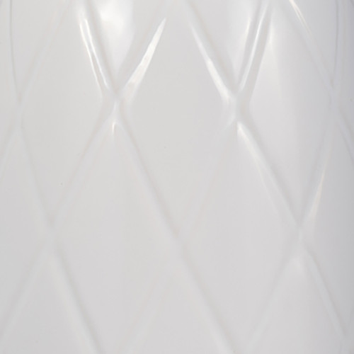 17930-08#Cer, 16" Plaid Textured Vase, White