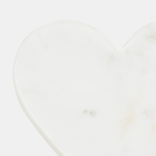 18109#Marble, 5x5 Heart Trinket Tray, White