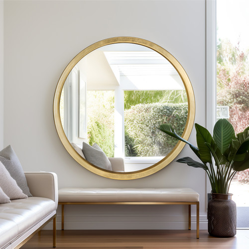 18117#47x47,  Gold Circle Mirror