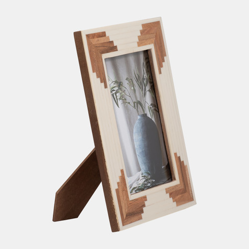 18119-02#Resin, 5x7 Cascading Wood Photo Frame, White