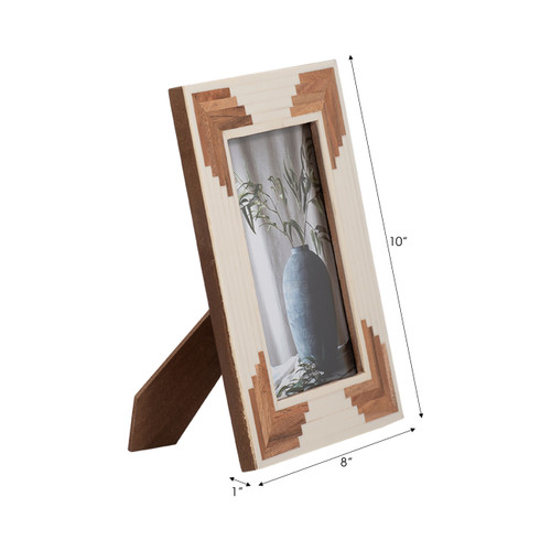 18119-02#Resin, 5x7 Cascading Wood Photo Frame, White