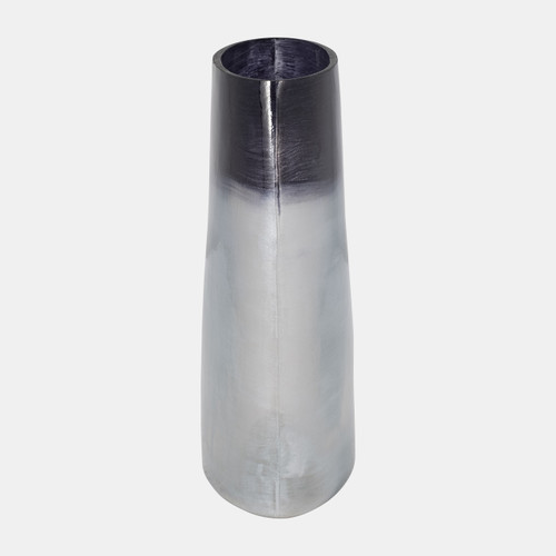 18155-02#Glass, 11" Ombre Vase, Blue