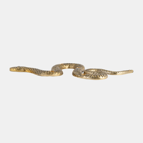 18183#Metal, 22" Snake 4-taper Candle Holder, Gold