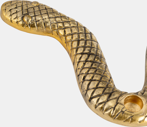 18183#Metal, 22" Snake 4-taper Candle Holder, Gold