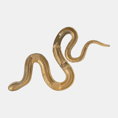 18183#Metal, 22" Snake 4-taper Candle Holder, Gold