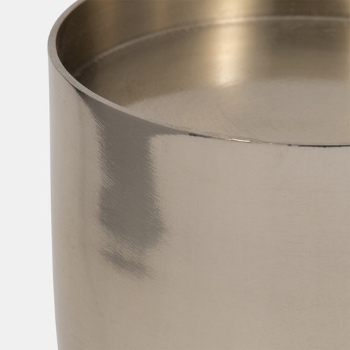 18204-02#Metal, 10" Round Pillar Candleholder, Gold