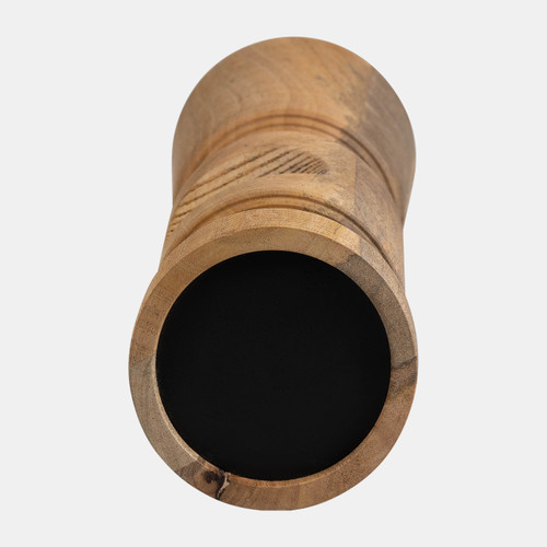 18194-01#Wood, 14" Nomad Pillar Candleholder, Natural