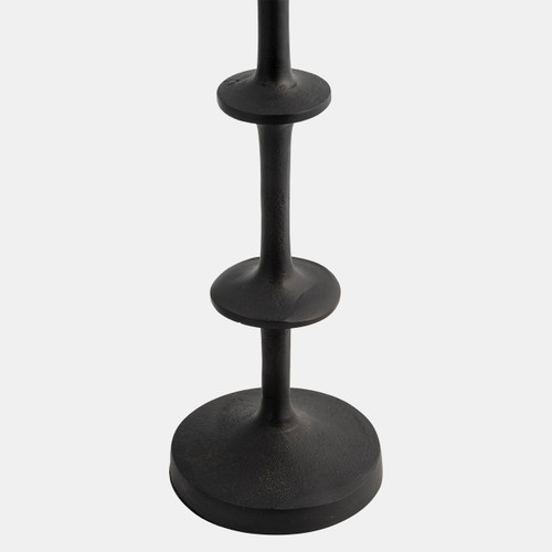 18208-01#Metal, 29" Abacus Floor Pillar Candleholder, Black