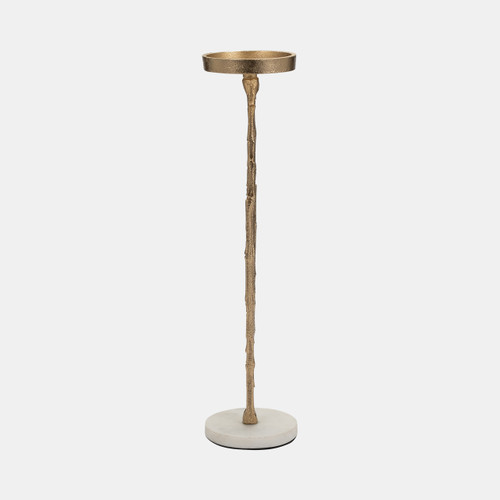 18227-02#Metal, 17" Contemporary Candle Holder, Gold