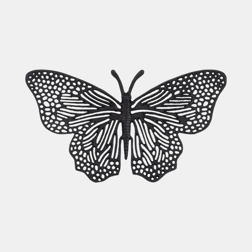 18229-02#Metal, 16" Wall Butterfly, Black