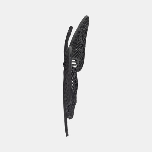 18229-02#Metal, 16" Wall Butterfly, Black