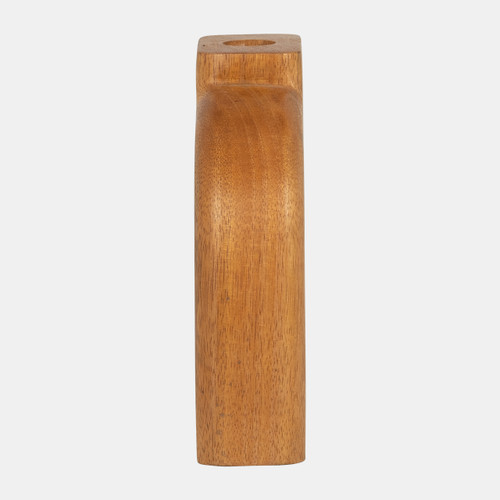 18241#Wood, 7" 3-legged Vase Natural
