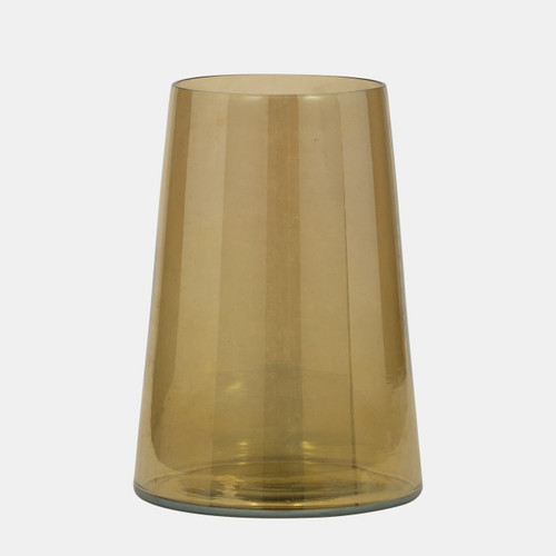 18268-01#Glass, 8" Luster Vase, Gold