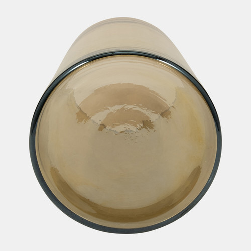 18268-01#Glass, 8" Luster Vase, Gold