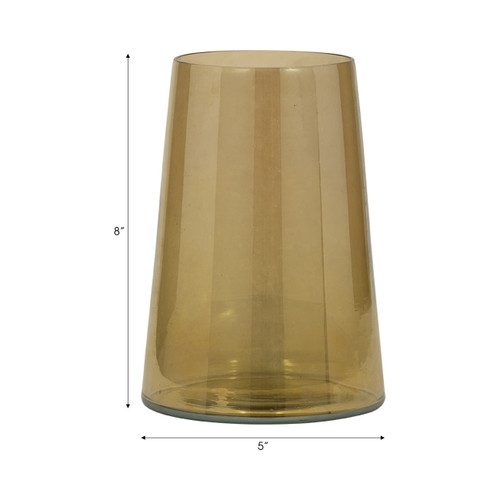 18268-01#Glass, 8" Luster Vase, Gold