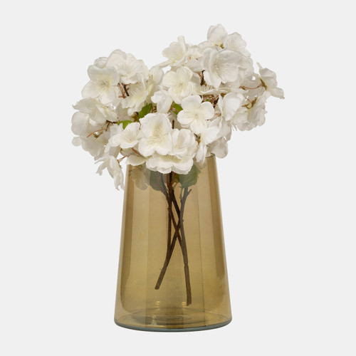 18268-01#Glass, 8" Luster Vase, Gold