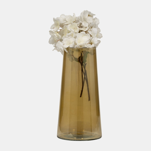 18268-02#Glass, 12" Luster Vase, Gold