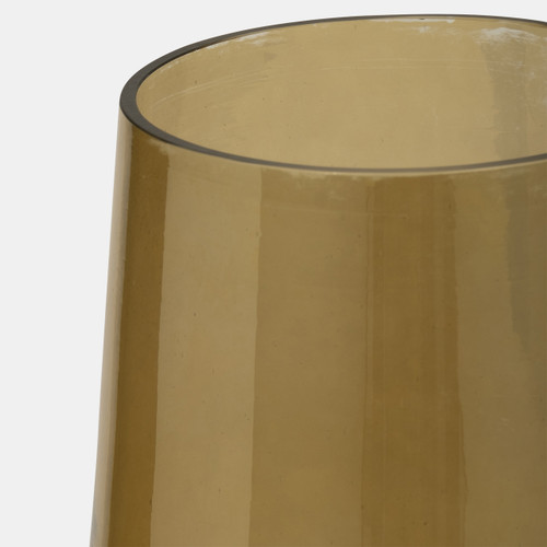18268-02#Glass, 12" Luster Vase, Gold