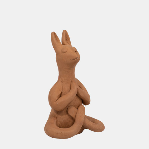 18289-01#Terracotta, 7" Namaste Yoga Bunny, Natural