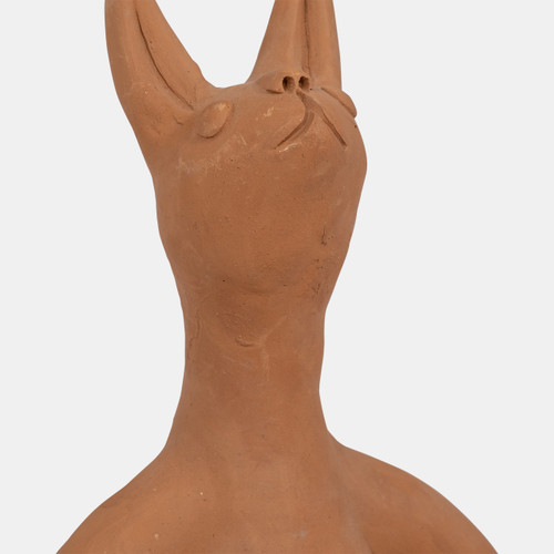 18289-02#Terracotta, 9" Om Yoga Bunny, Natural