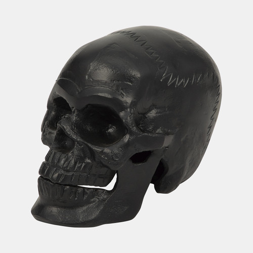 18304#Metal, 6" Skull Decor, Black