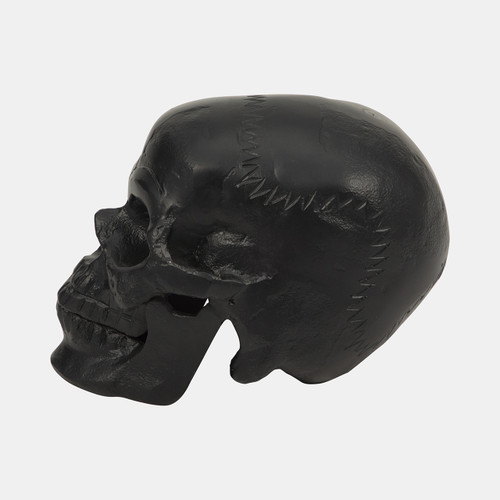 18304#Metal, 6" Skull Decor, Black