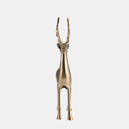 18288-01#Metal, 14" Standing Reindeer, Gold