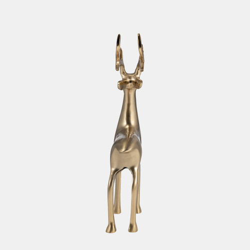 18288-01#Metal, 14" Standing Reindeer, Gold
