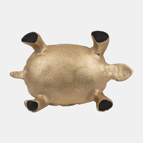 18343#Metal, 7" Turtle Trinket Tray, Gold