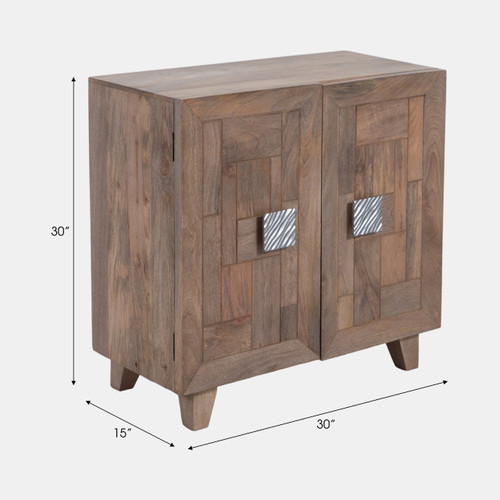 18369#30" 2 Door Coffer Front Cabinet, Light Wash,k/d