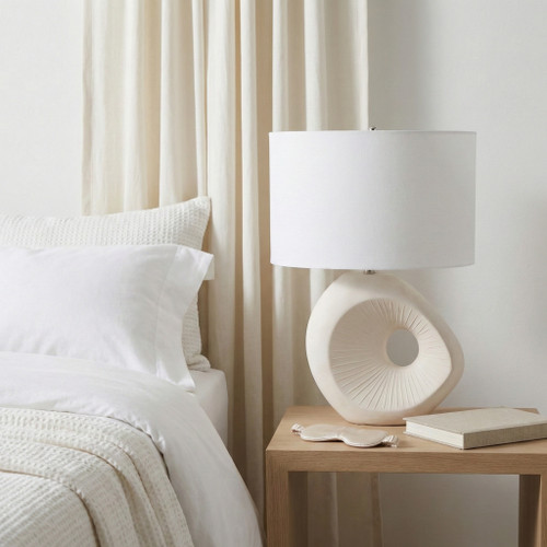 51273#26" Ceramic Table Lamp With Shade, Beige